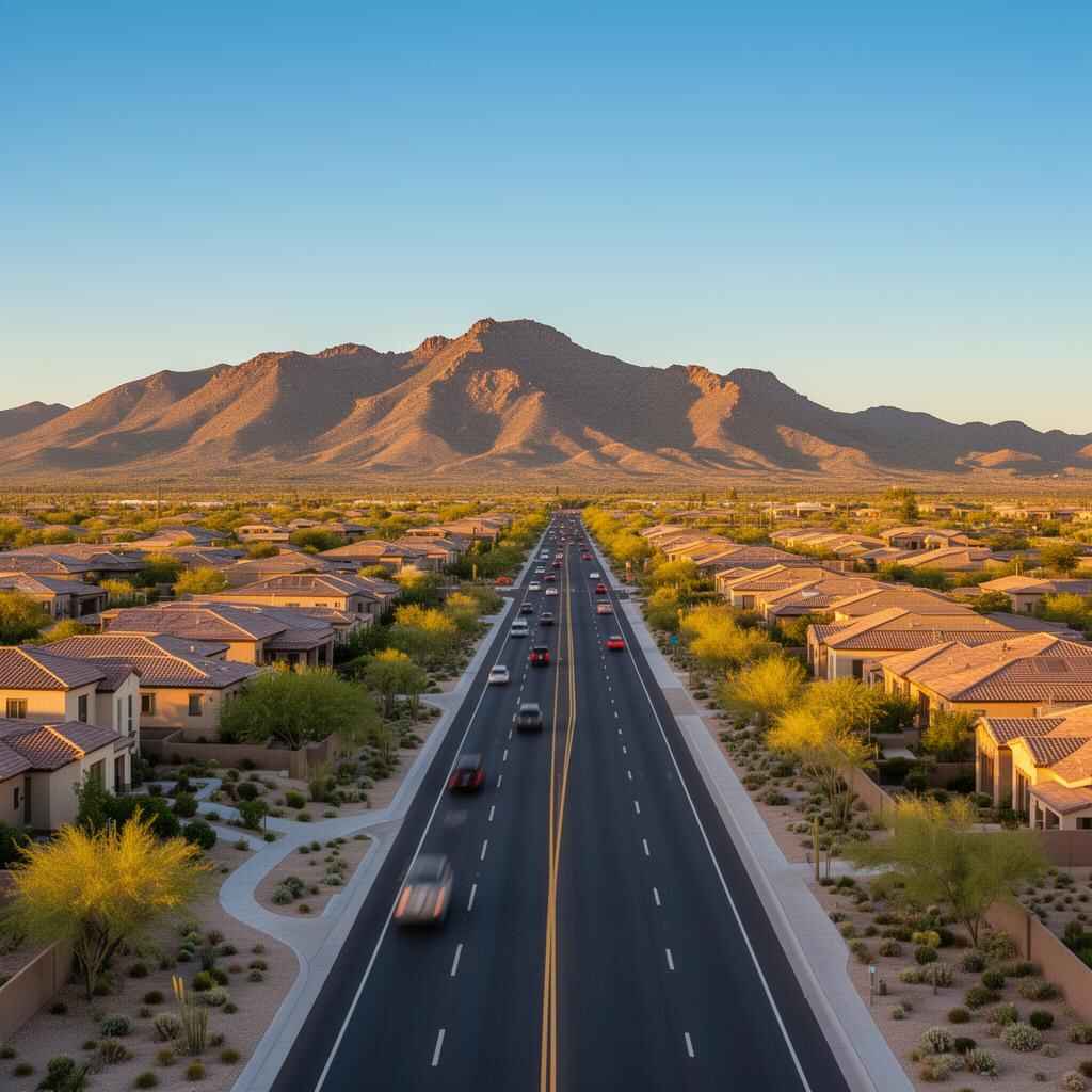 Goodyear Arizona residential community near Estrella Mountain with car shipping services