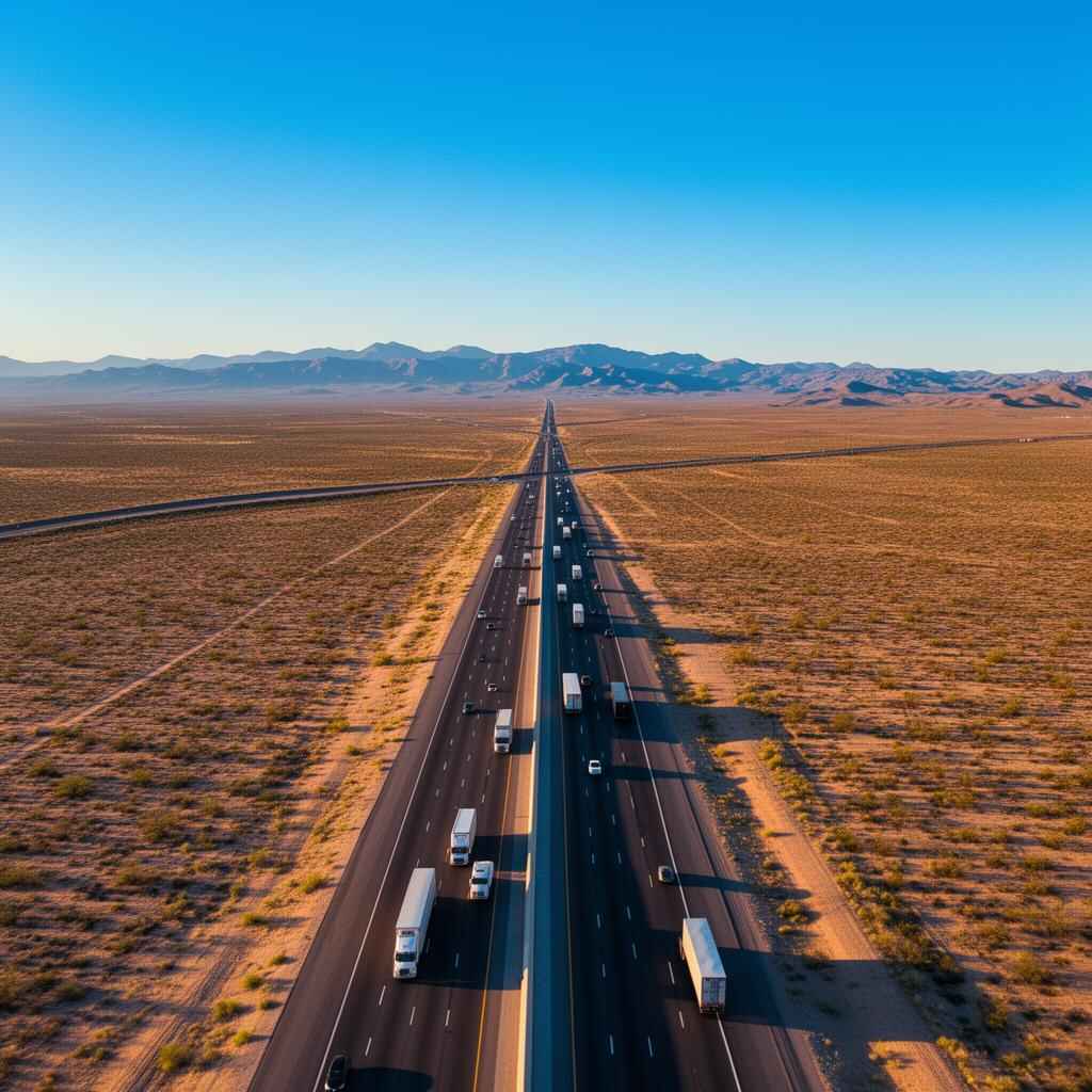 Interstate 10 highway corridor in Arizona used for auto transport and car shipping routes